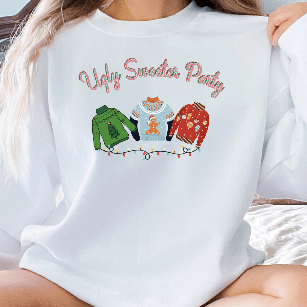 "Ugly Sweater Party" Themed Crewneck Sweater
